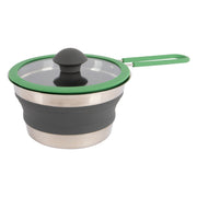 Bo-Camp Steel Pan with Lid Foldable Silicon (1.3 Litres)