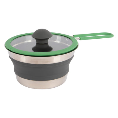 Bo-Camp Steel Pan with Lid Foldable Silicon (1.3 Litres)