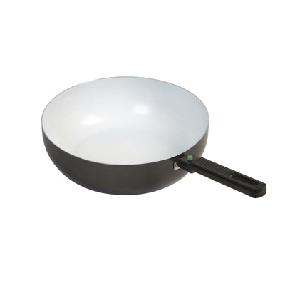Bo-Camp Wok Pan Sprint Removable Handle Black/White (Dia 28cm)