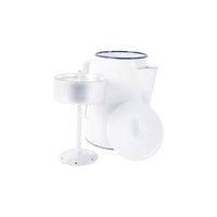 Bo-Camp Tea Kettle Enamel White/Blue (1.6 Litres)