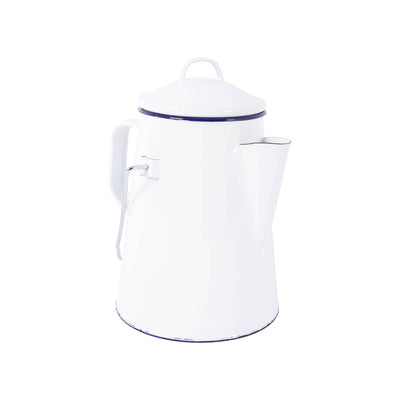 Bo-Camp Tea Kettle Enamel White/Blue (1.6 Litres)