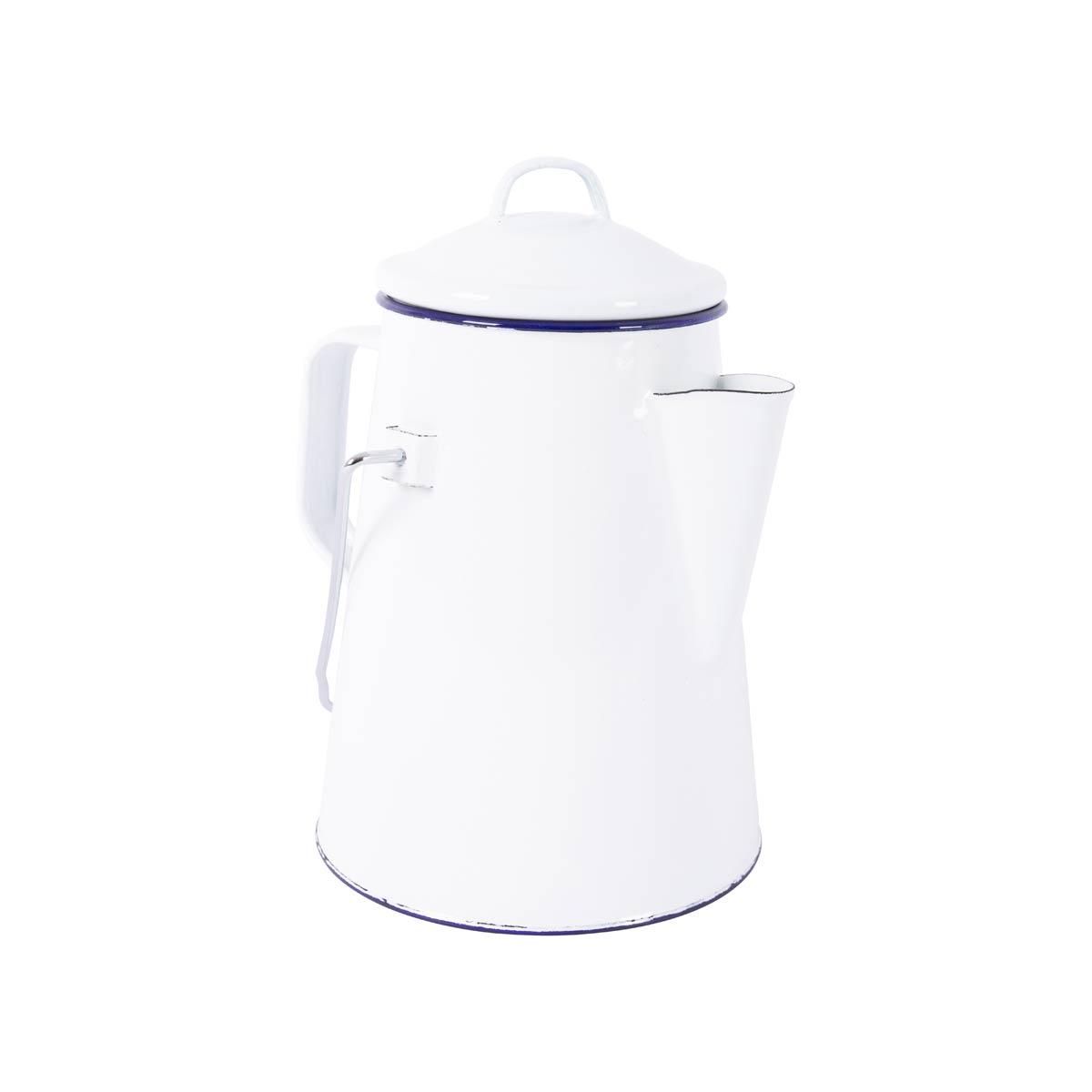 Bo-Camp Tea Kettle Enamel White/Blue (1.6 Litres)