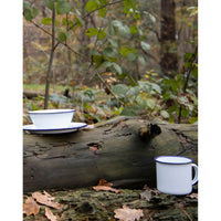 Bo-Camp Tableware Enamel White/Blue (6 Pieces)