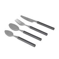 Bo-Camp Cutlery Set with Basket (24 Pieces / 6 Persons / Grey)