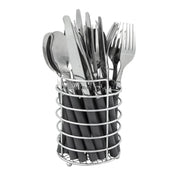 Bo-Camp Cutlery Set with Basket (24 Pieces / 6 Persons / Grey)