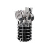 Bo-Camp Cutlery Set with Basket (24 Pieces / 6 Persons / Black)