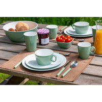 Bo-Camp Tableware Two-Tone Melamine (16 Pieces / Green/White)
