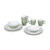 Bo-Camp Tableware Two-Tone Melamine (16 Pieces / Green/White)