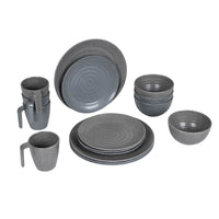 Bo-Camp Tableware Stone (16 Pieces / Grey)