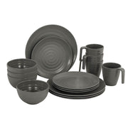 Bo-Camp Tableware Stone 16 Pieces Grey