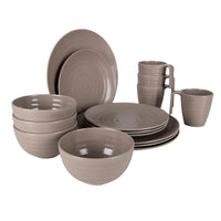Bo-Camp Tableware Stone (16 Pieces / Beige)