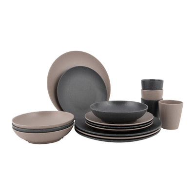 Bo-Camp Urban Collection Tableware Folk (16 Pieces / Beige/Grey)