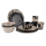 Bo-Camp Tableware Mix & Match 16 Pieces Beige/Black