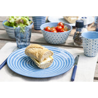 Bo-Camp Tableware Mix & Match Melamine (16 Pieces / Blue/White)