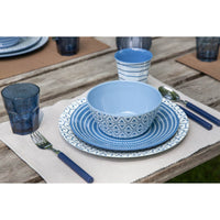 Bo-Camp Tableware Mix & Match Melamine (16 Pieces / Blue/White)