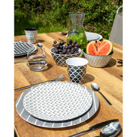 Bo-Camp Tableware Mix & Match Melamine (16 Pieces / Black/White)