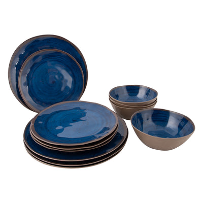 Bo-Camp Tableware Halo Melamine (12 Pieces / Blue)
