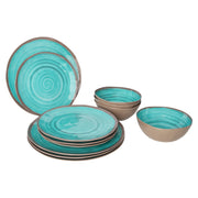 Bo-Camp Tableware Halo Melamine 12 Pieces Aqua