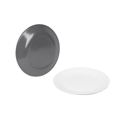 Bo-Camp Dinner Plate Two Tone Melamine (4 Pieces / Grey)