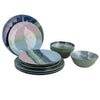 Bo-Camp Tableware Set Halo Blue/Green 12-Piece