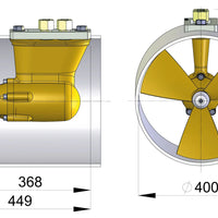 VETUS Hydraulic Bow Thruster 510 kgf 400 mm with 108 kW Hydromotor (BOW550HM)