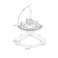 CAN Hoodiny Hob Unit RH Triangle 480mm (Glass Lid / 3 Burners / 12V)