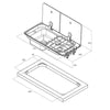 CAN Randi Hob & LH Sink 716 x 340mm (Double Glass Lid / 2 Burners / Piezo)