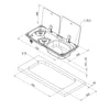 CAN Randi Hob with Right Hand Sink Unit (2 Glass Lid, 2 Burner, Piezo)