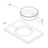 CAN Round Sink 385 x 120mm (No Waste Included)