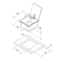 CAN Sink with Glass Lid & Tap 350 x 320mm