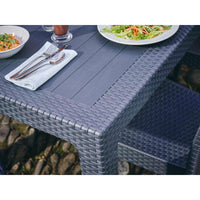 Canterbury Rattan Style Small Table Set with 4 Side Chairs