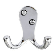 AG Double Robe Hook in Chrome (Side-By-Side / 75mm)