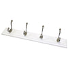 AG 4 Coat Hooks On White Board 410 x 80mm