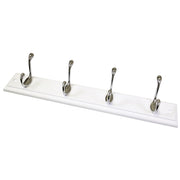 AG 4 Coat Hooks On White Board 410 x 80mm