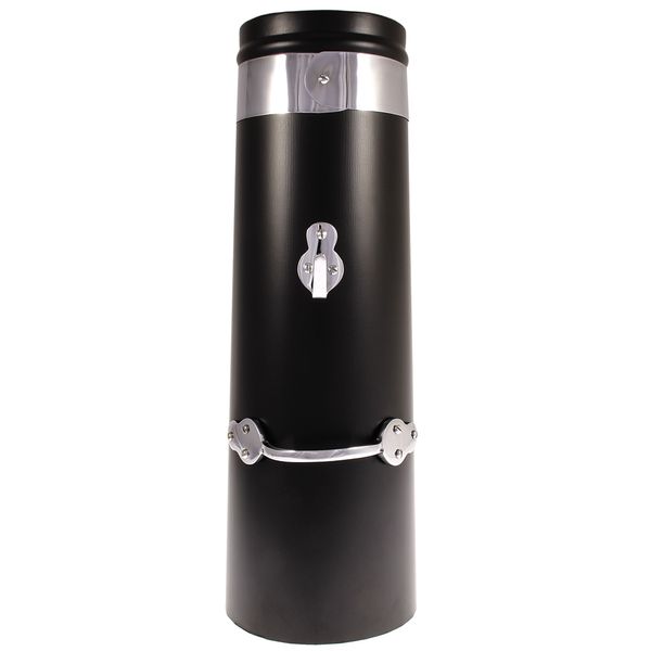 AG Double Skin Chimney 18" x 6" Black with Chrome Bands