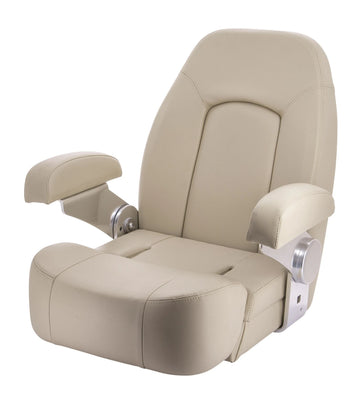 VETUS SEAMAN helm seat with flip up squab, light ivory