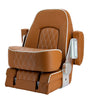 VETUS SEAMAN helm seat with flip up squab, skai orange brown (cognac) (CHSEAMCB)