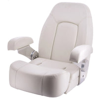 VETUS SEAMAN helm seat with flip up squab, pure white