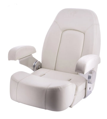 VETUS SEAMAN helm seat with flip up squab, pure white