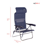 Crespo Beach Chair AL/205 Compact in Dark Blue