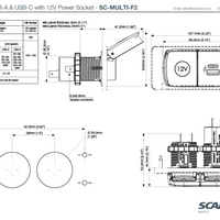 Scanstrut Flip Pro Multi - 12V, USB-A & C Socket (Front or Rear Fit)