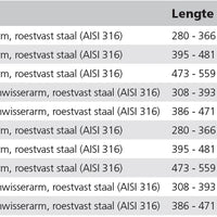 VETUS single arm, S/S, L = 473 - 559 mm, with DIN taper (DINSX)