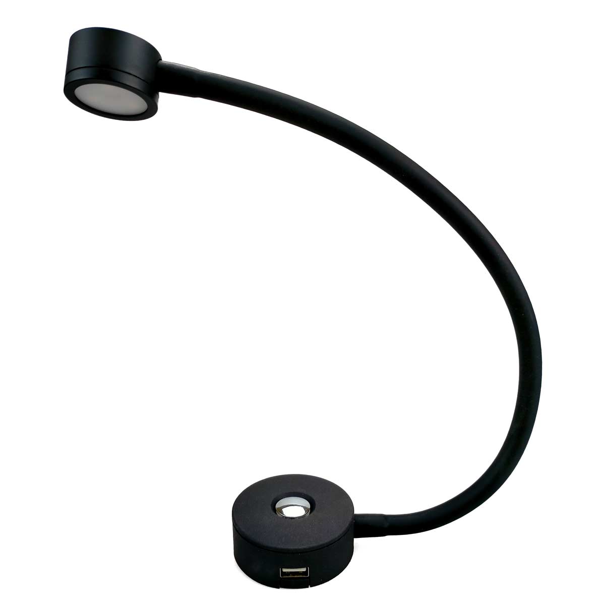Dimatec Flexi LED Spot 2W with USB Socket 3200K Black
