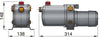 VETUS electro-hydraulic pump, 12 V, type D, 1400 cm³/min (EHPD12R)