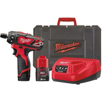 Milwaukee M12 Compact Screwdriver with 2 Batteries, Charger & Case EMIL43885 MIL43885