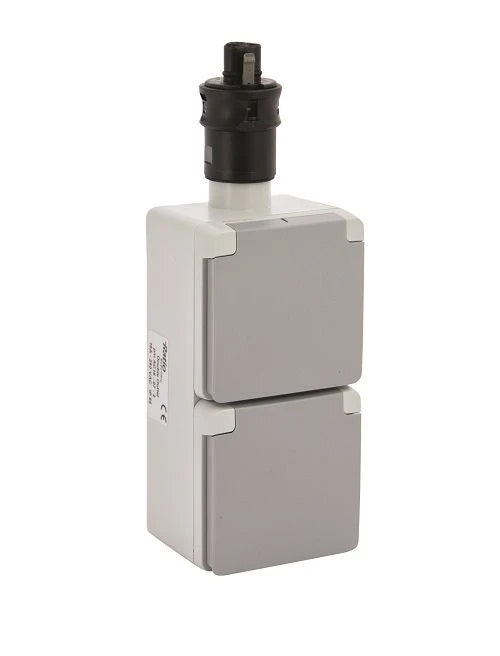 VETUS Quick-Connect - Schuko wall socket 16A, grey IP55, wall mounted