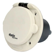 VETUS Shore power wall inlet 16A, white IP56, flush-mounted, polyamide