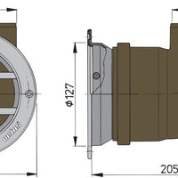 VETUS Round air suction vent type 110, with stainless steel (AISI316) grille and synthetic housing (ERV110A)