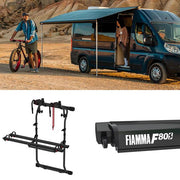 Fiamma F80S Awning, Fixing Bracket, Bike Carrier Bundle for Fiat Ducato L2 H2 Vans