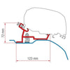 Fiamma F80S Awning, Fixing Bracket, Bike Carrier Bundle for Fiat Ducato L2 H2 Vans